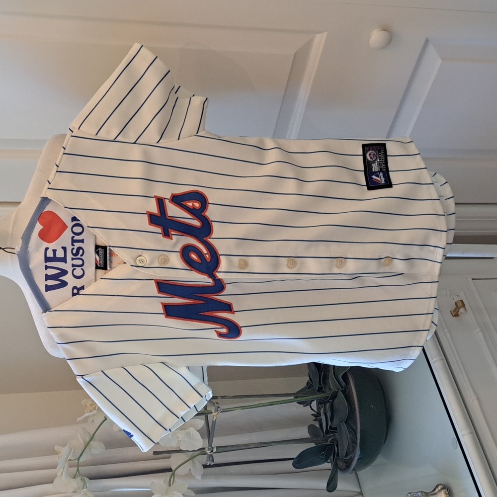 Majestic MLB YOUTH New York Mets #33 Matt Harvey Jersey Cream/Blue‎ SM(8-10)